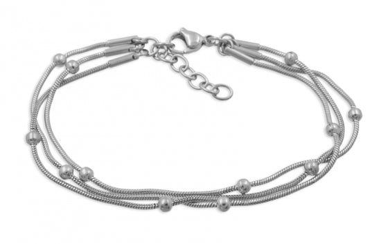 Armband 3-rhg. Edelstahl