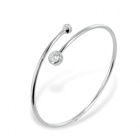 Armreif mit 2 Zirkonia Silber 925