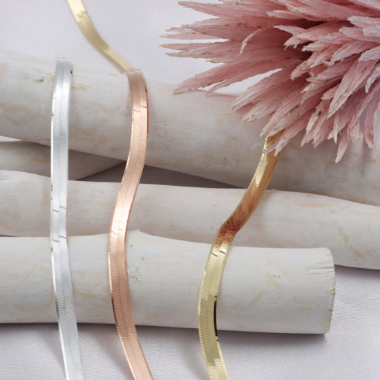 Doppelpanzerarmband flach Silber 925 vergoldet