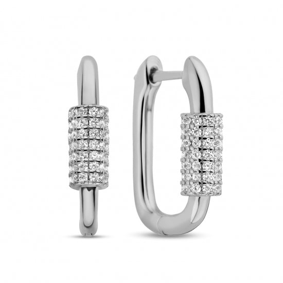 Creolen mit Zirkonia Silber 925 rhodiniert