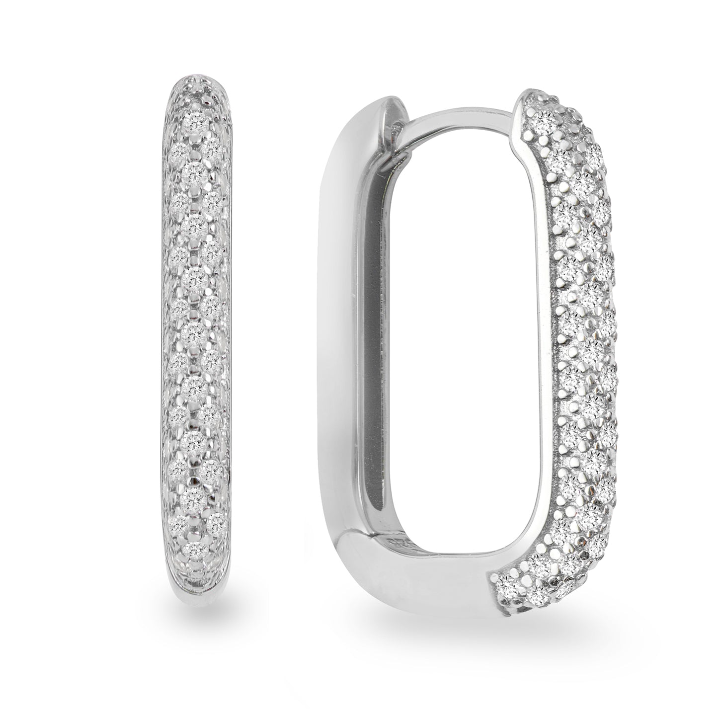 Klappcreolen mit 100 Zirkonia Silber 925