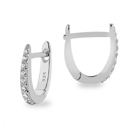 Creolen mit 16 Zirkonia Silber 925