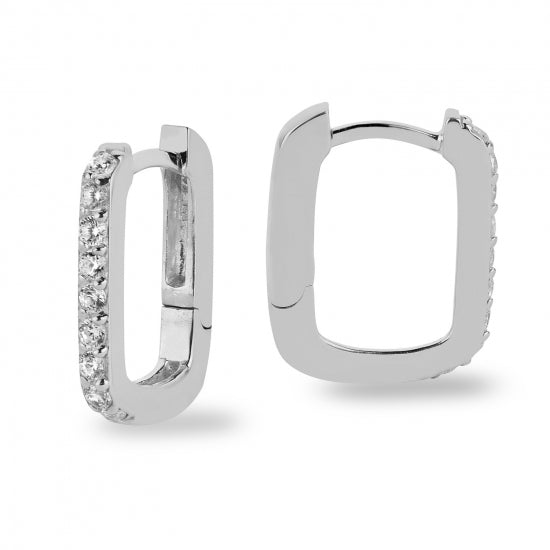 Creolen mit 18 Zirkonia Silber 925