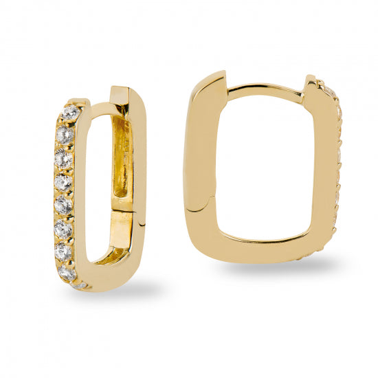 Creolen mit 18 Zirkonia Silber 925 vergoldet