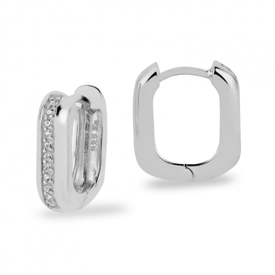 Creolen mit 22 Zirkonia Silber 925