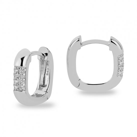 Creolen mit 24 Zirkonia Silber 925