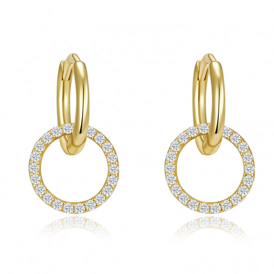 Creolen mit Anhänger Zirkonia Silber 925 vergoldet