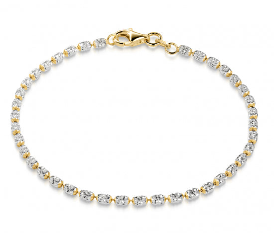 Kugelarmband Silber 925 Bicolor
