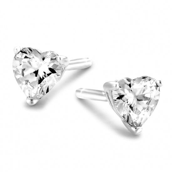 Ohrringe Zirkonia in Herzform Silber 925