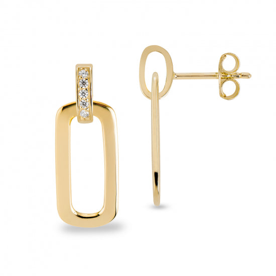Ohrringe mit 10 Zirkonia Silber 925 vergoldet
