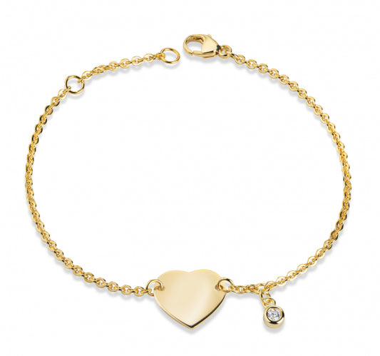 Armband für Damen Herz und Zirkonia Gold 333