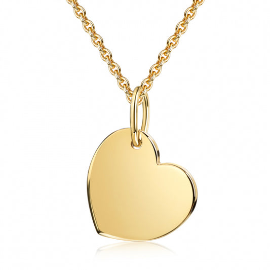 Halskette mit Anhänger Herz Silber 925 10 Milliemes vergoldet