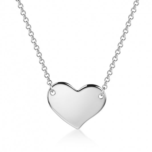Halskette mit Herz Silber 925 rhodiniert