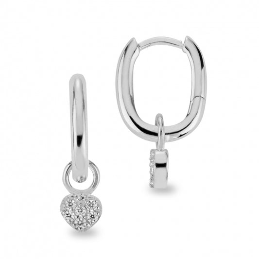 Creolen mit Herz 12 Zirkonia Silber 925