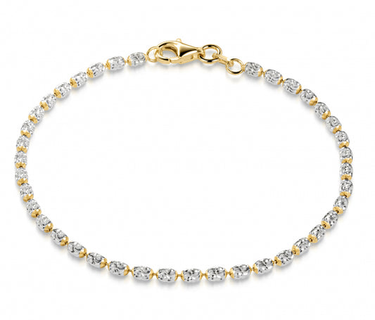 Kugelarmband Silber 925 Bicolor