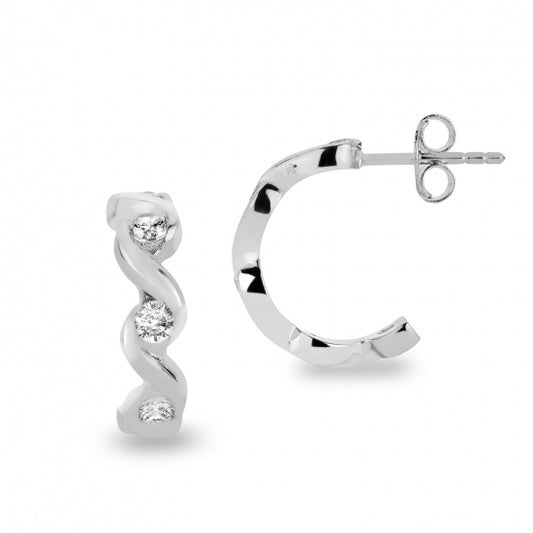 Ohrringe mit 10 Zirkonia Silber 925
