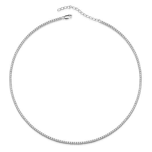 Tennis-Halskette mit 180 Zirkonia Silber 925