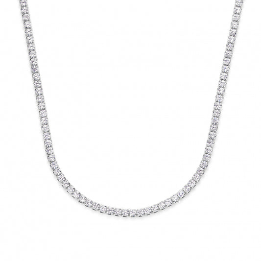 Tennis-Halskette mit Zirkonia weiß Silber 925 rhodiniert